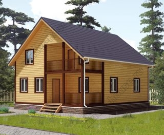 Проект двухэтажного дома для постоянного проживания 8 на 10 с террасой