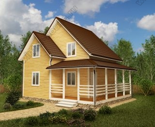 Проект двухэтажного дома для постоянного проживания 7 на 8,5 с террасой