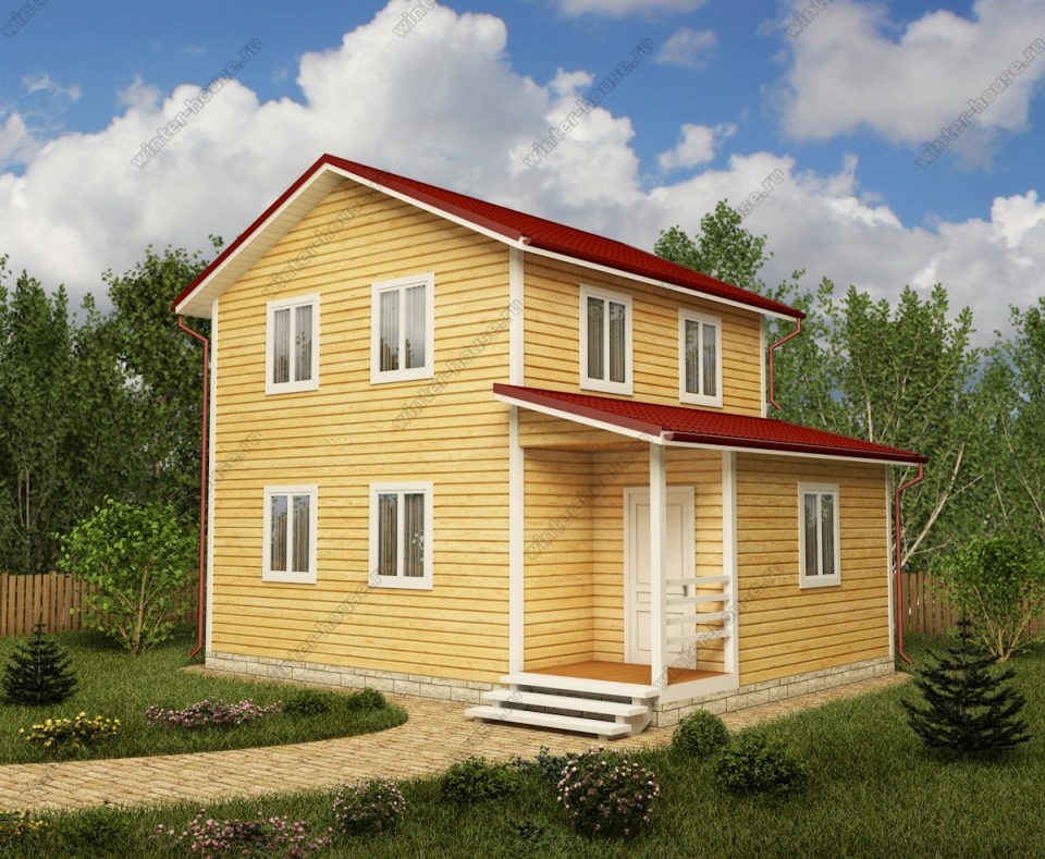 Проект двухэтажного дома для постоянного проживания 6 на 8