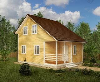 Проект двухэтажного дома для постоянного проживания 6 на 8 с террасой