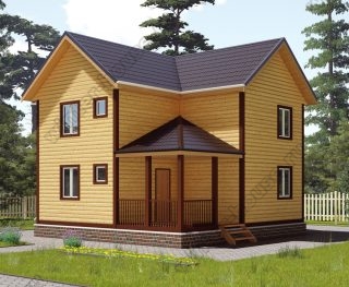 Проект двухэтажного дома для постоянного проживания 7,5 на 8