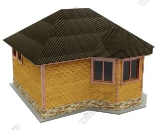 Недорогая баня 6х5 из бруса с вальмовой крышей